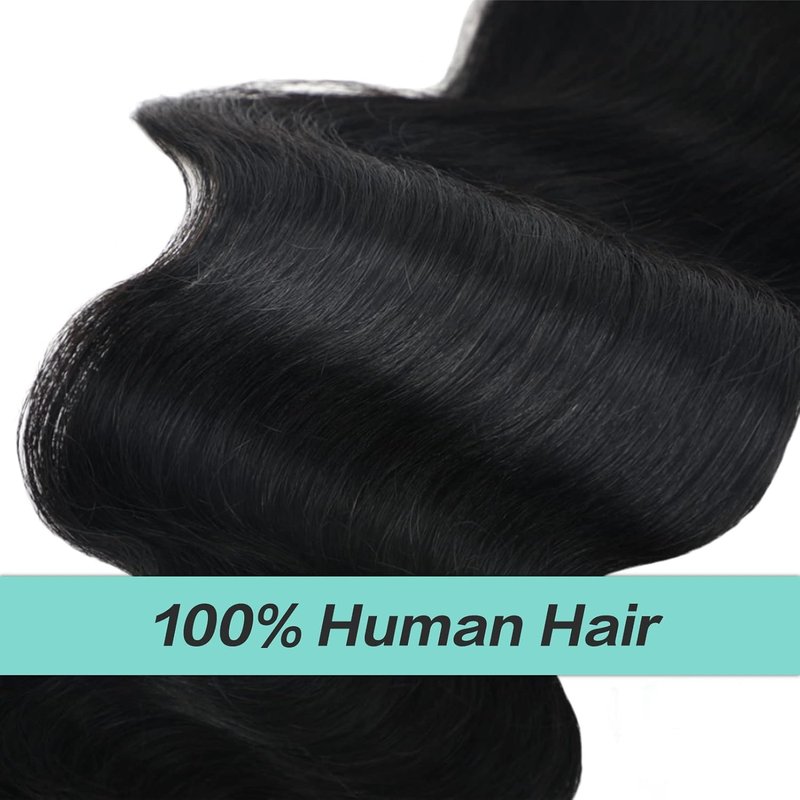 Body Wave Ponytail with Magic Paste Warp Around for Black Women Natural Color 16 Inch