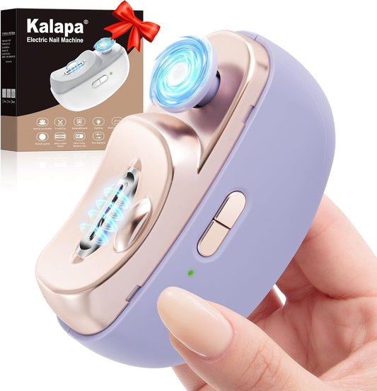 Automatic Electric Nail Clippers 3-in-1 with LED Light & Dust Storage - Toenail Trimmer & Polisher for Men & Women (Purple)