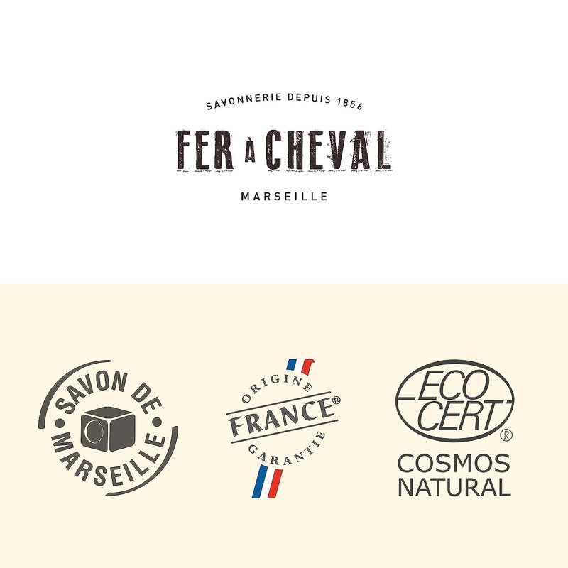 Fer à Cheval Olive Oil Soap Cube - Traditional French Artisan Soap, Palm Oil Free | 300g/10.58oz (2 Pack)