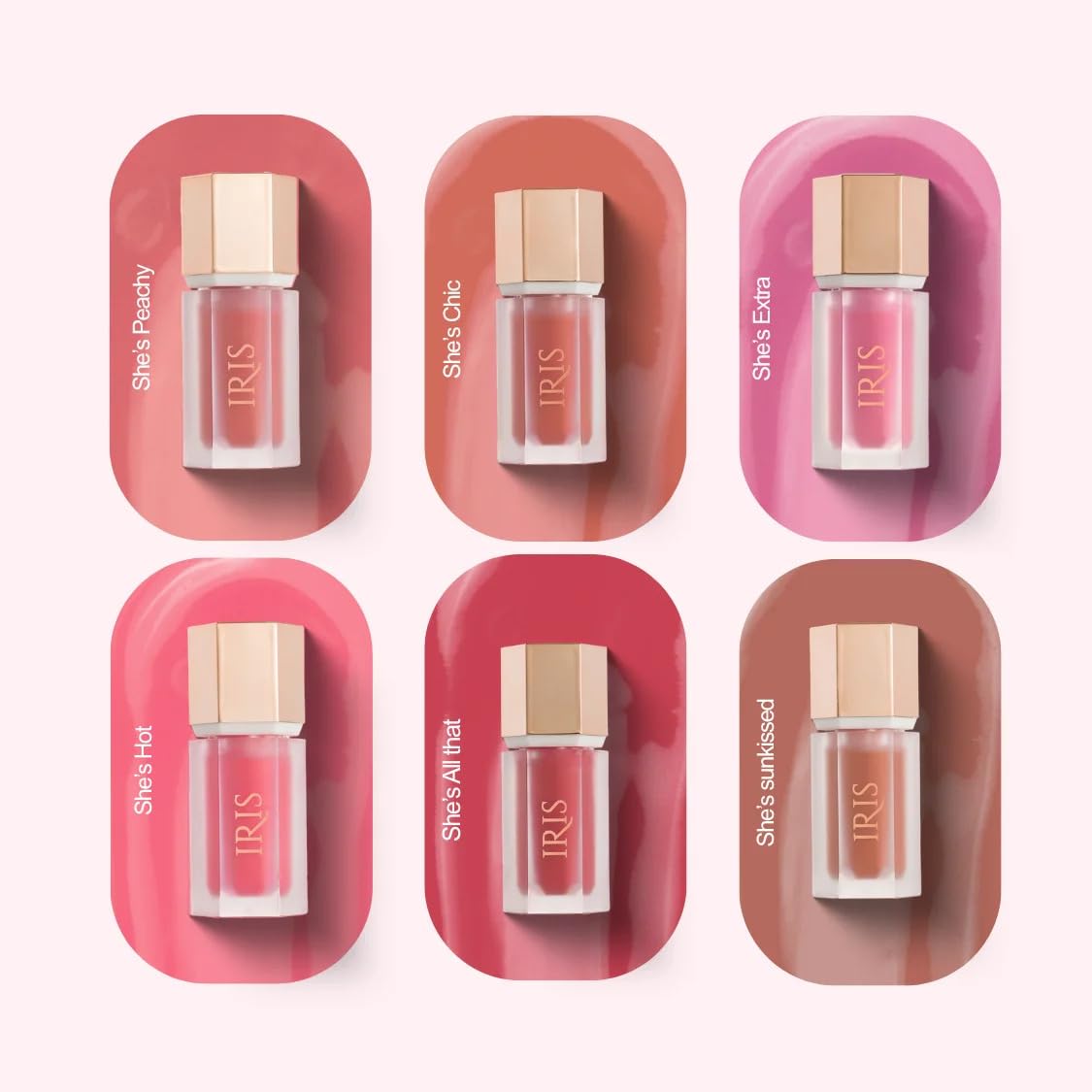 IRIS Oh! She Blushes Liquid Blush, Buildable and Long-Lasting, Serum-Like Formula with Hyaluronic Acid, Niacinamide and Squalane (Nude Pink, NA) (She’s Hot)