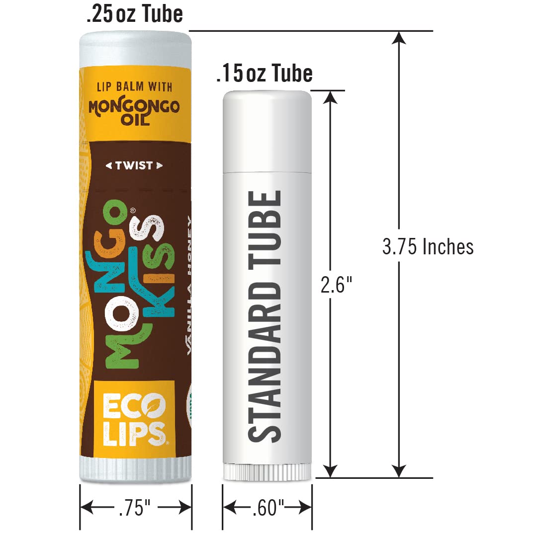 Eco Lips Mongo Kiss Organic Lip Balm 7-Pack | Nourishing Flavors: Blood Orange, Black Cherry & More