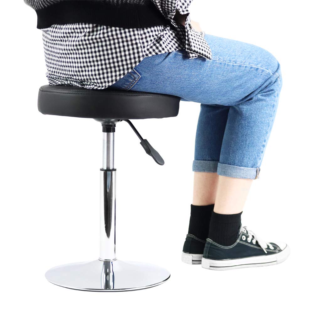 FURWOO Black Short Shop Stool - Height Adjustable Swivel Chair Stool for Office,SPA,Salon,Manicure and Tattoo Stations Small