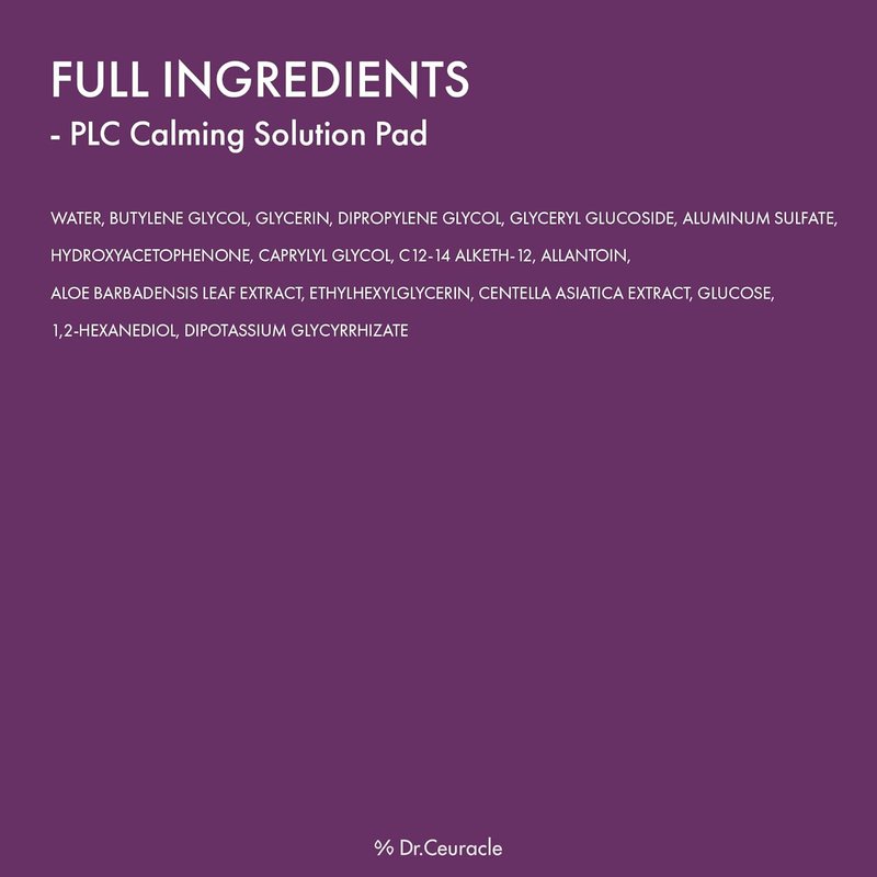 Dr.Ceuracle PLC Calming Solution Pads - Soothing Toner for Sensitive Skin | 130 Count