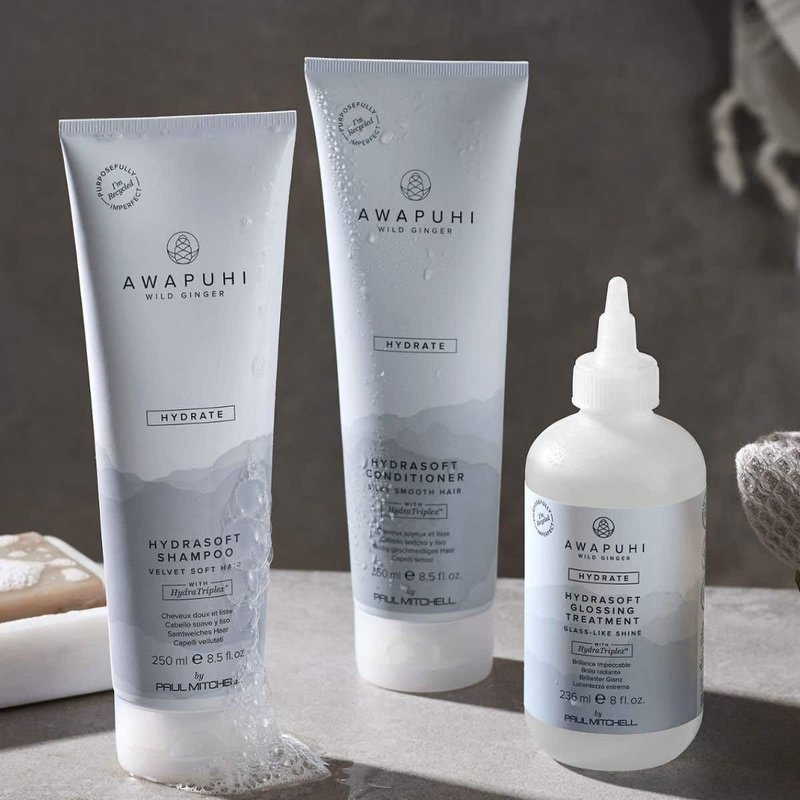 Awapuhi Wild Ginger by Paul Mitchell HydraSoft Shampoo, For Velvety Soft Hair, Ideal For All Hair Types, Especially Dry + Frizzy Hair, 33.8 fl. oz
