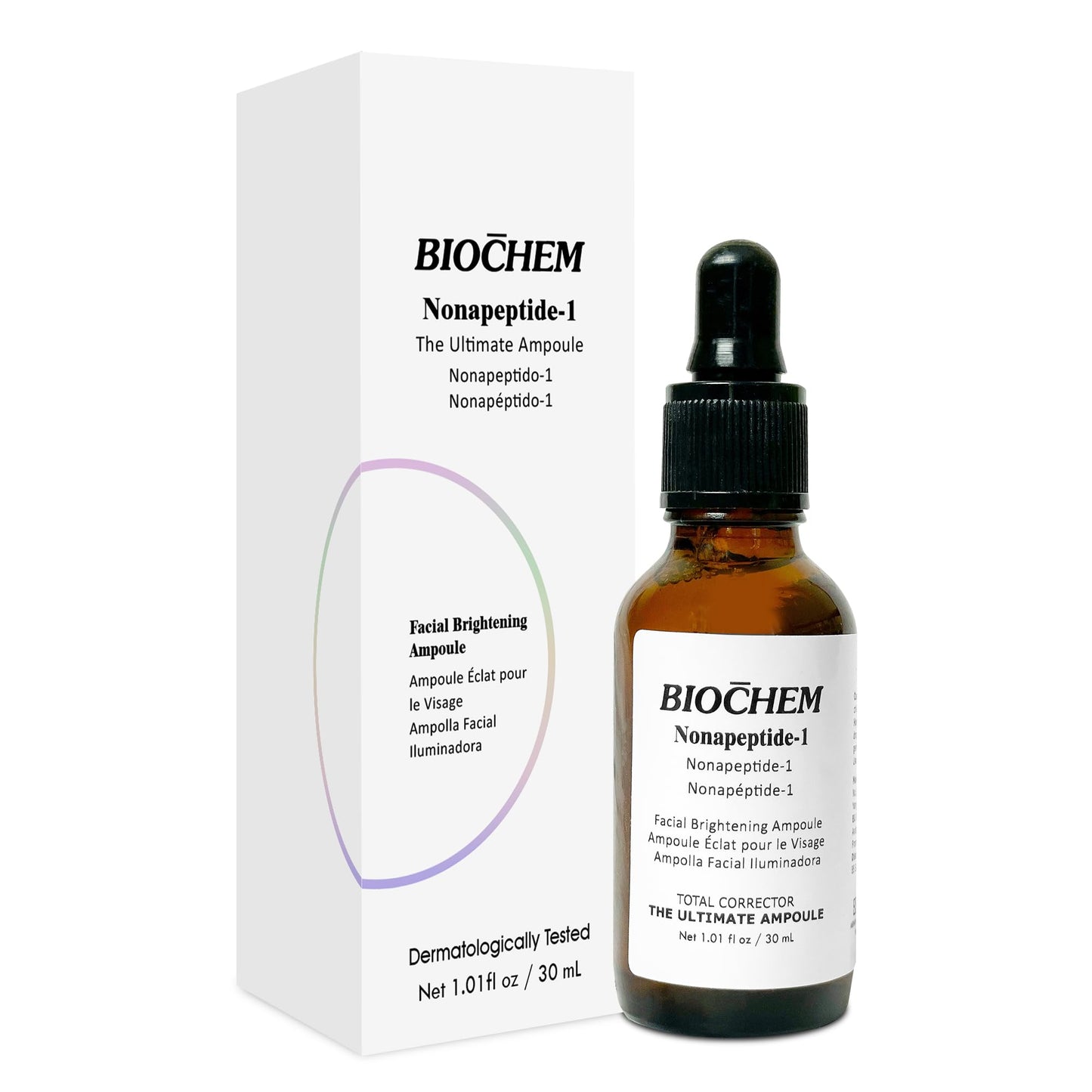BIOCHEM Nonapeptide-1 Brightening Serum– Ampoule for Even Skin Tone & Natural Glow– Anti-Aging Peptide Treatment for Face & Neck,1.01 fl oz/30 mL
