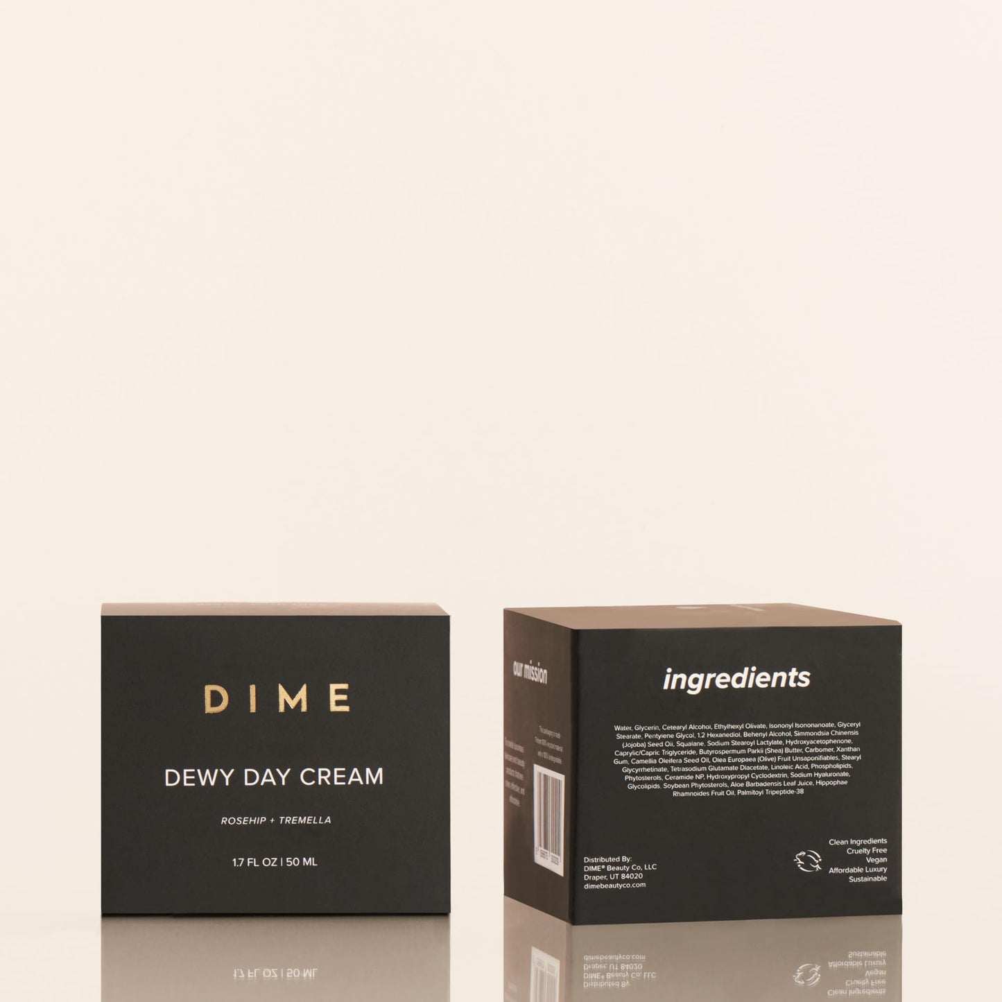DIME Beauty Dewy Day Cream - Anti-Aging Hydrating Face Moisturizer with Rosehip Oil, Ceramides and Snow Mushroom for Dry and Combination Skin, Vegan and Cruelty-Free, 1.7 oz / 50 ml