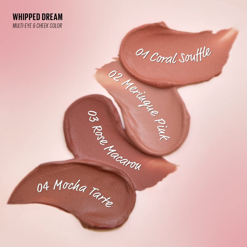 Kaja Multi-purpose Liquid Eyeshadow & Blush - Whipped Dream | with Cotton Seed Oil, 4 Shades, Buildable, Blendable, Airy Semi-matte Finish, 03 Rose Macaron, 0.17 Oz