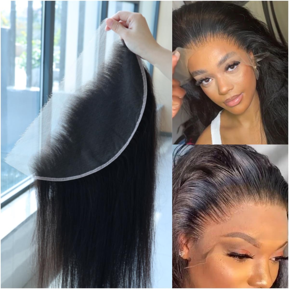 Anknia Skinlike 2x6 HD Lace Closure Straight Virgin Remy Human Hair Lace Frontal Closure Pre Plucked Natural Hairline Natural Black (2x6 HD Lace Closure-Straight, 14 Inch)