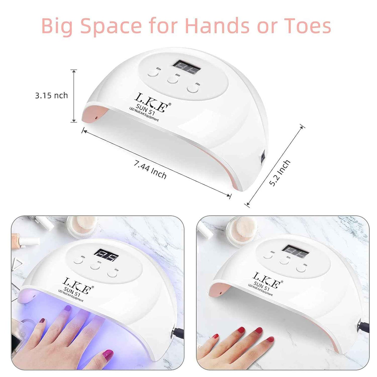 72W UV LED Nail Lamp & Neon Gel Nail Polish Set - Fast Curing Nail Dryer for Gel Art
