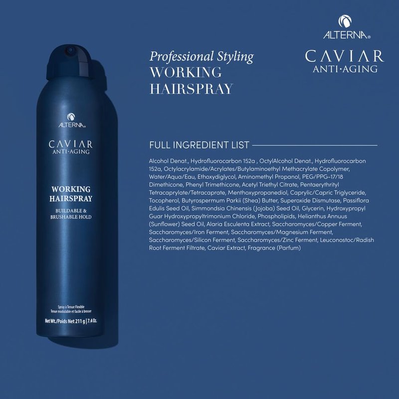 Alterna CAVIAR Anti-Aging Hairspray - Buildable Hold & Frizz Control | Sulfate-Free, Adds Shine