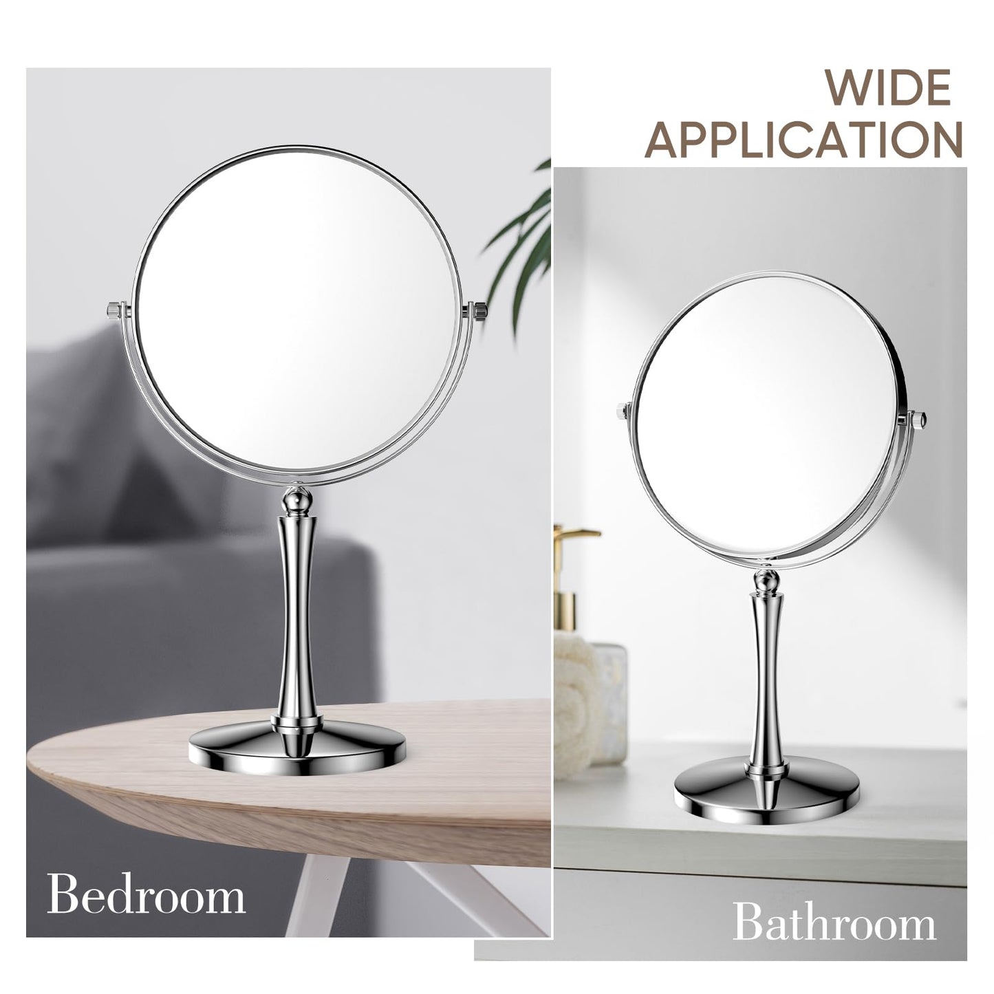 Nicesail 8' Desk Vanity Mirror, Double-Sided with 1X/7X Magnification, Makeup Mirror for Home, Hotel, Desktop