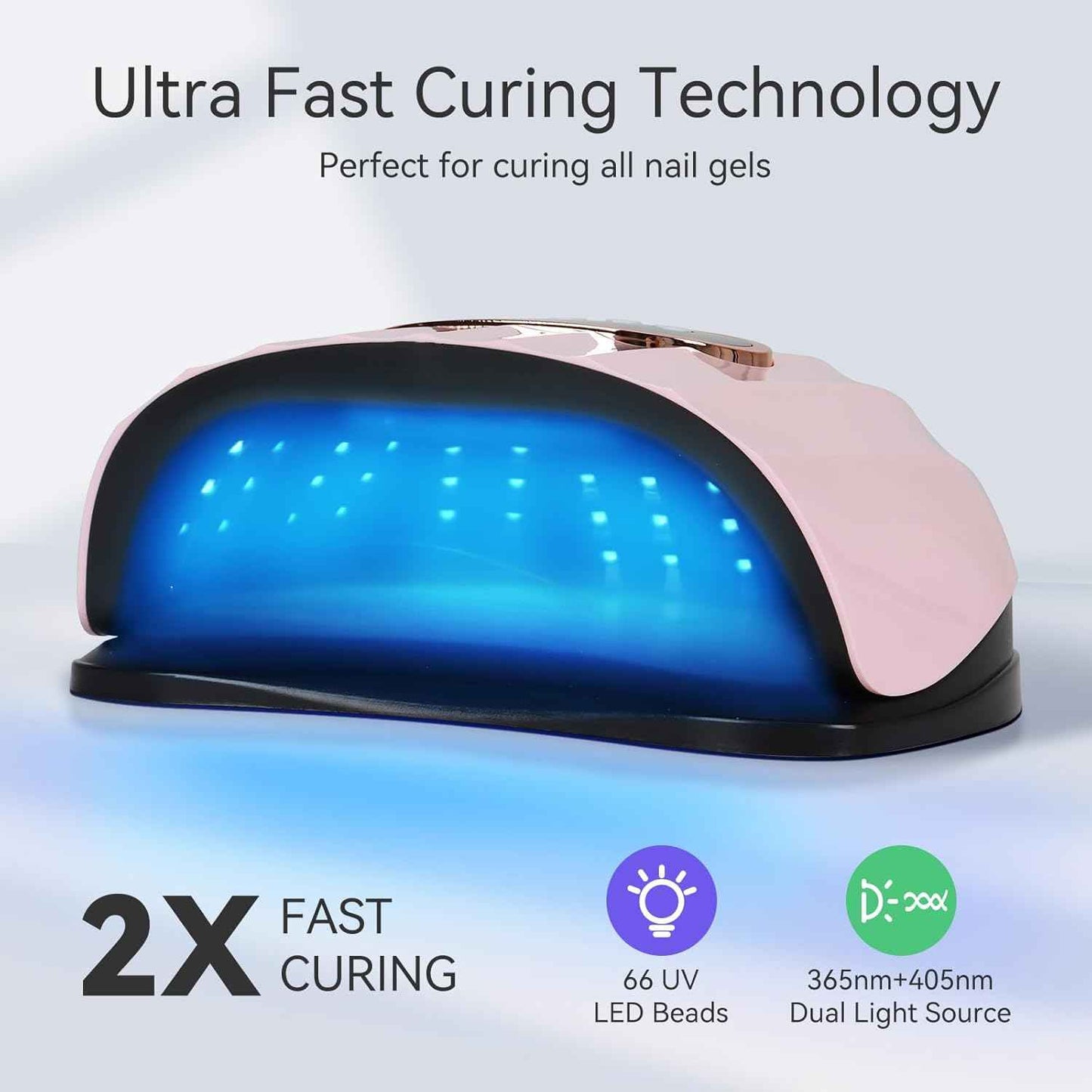54W UV LED Nail Lamp - Quick-Dry Nail Polish Dryer with 4 Timer Settings for Gel Nails & DIY Nail Art