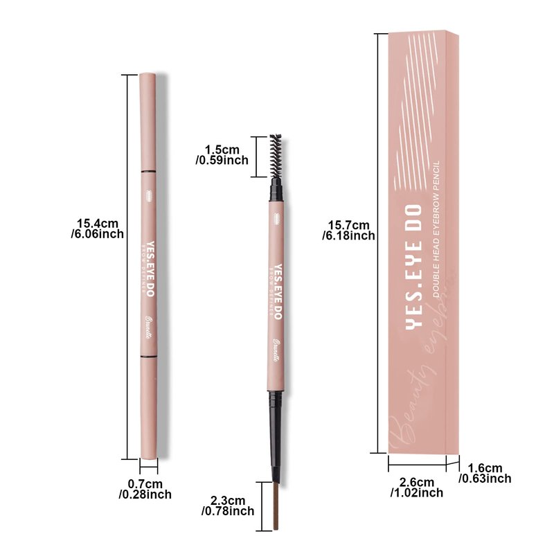 Grey Eyebrow Pencil for Older Women, Natural Brow Pencil for Grey Hair, Ultra-Fine Hair Stroke Eyebrow Pencil with Spoolie, Waterproof & Long-Lasting, No Harsh Dark Look, YES.EYE DO