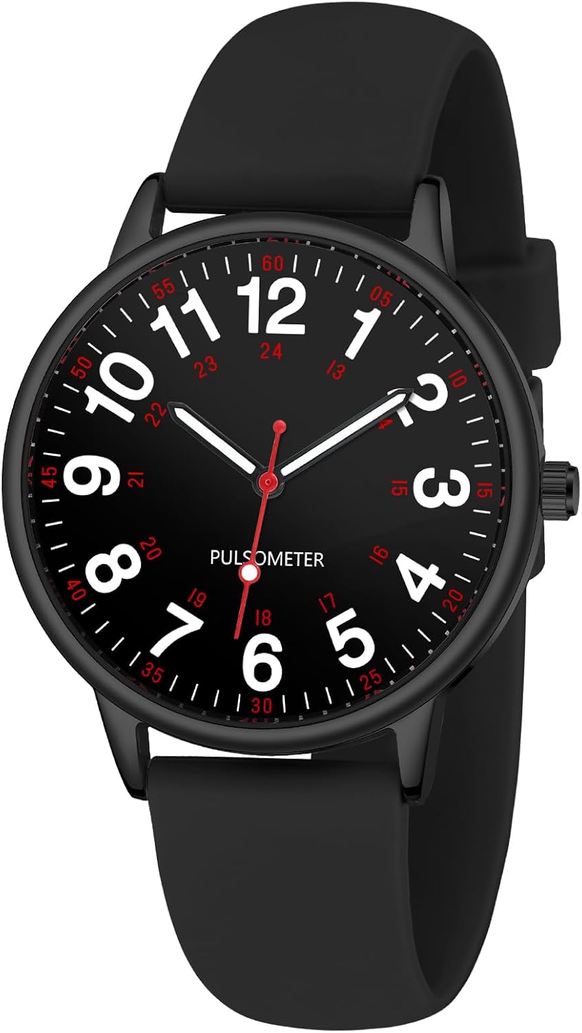 Waterproof Nurse Watch for Medical Professionals,Doctors Nursing Women Men,12/24 Hour Military Time,Analog Watch with Second Hand Nursing Luminouse Easy Read Dial Nurse Watches for Women
