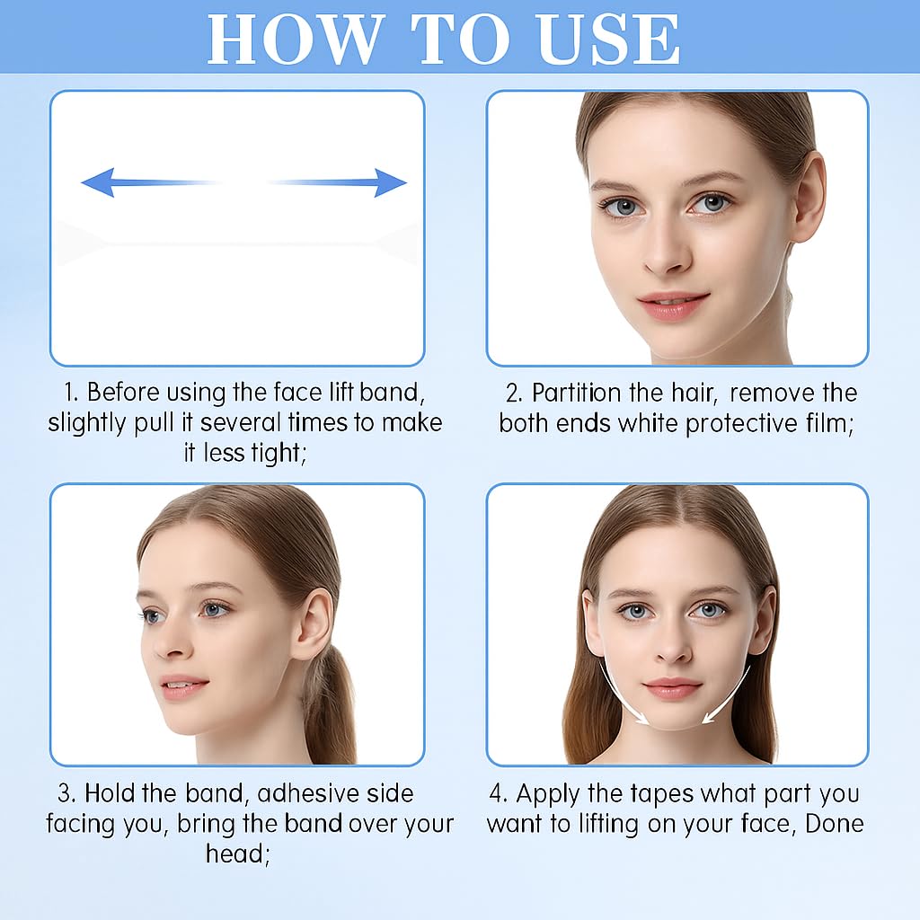 LiteVibe 40Pcs Facelift Tape for Face Invisible Face Tape Lifting invisible for Sagging Skin