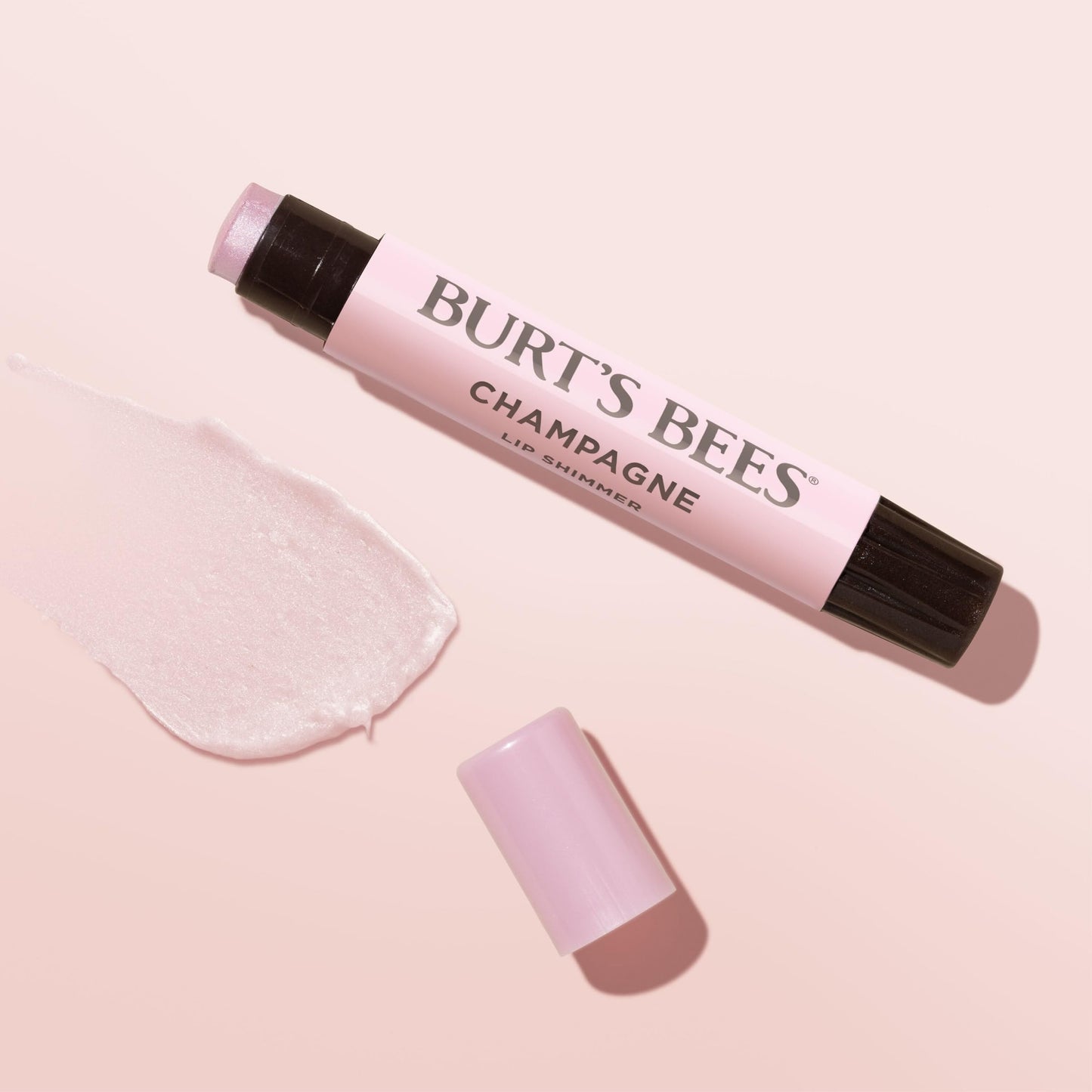 Burt's Bees Shimmer Lip Tint Set, Mothers Day Gifts, Tinted Lip Balm Stick, Moisturizing for All Day Hydration with Natural Origin Glowy Pigmented Finish & Buildable Color, Champagne (4-Pack)