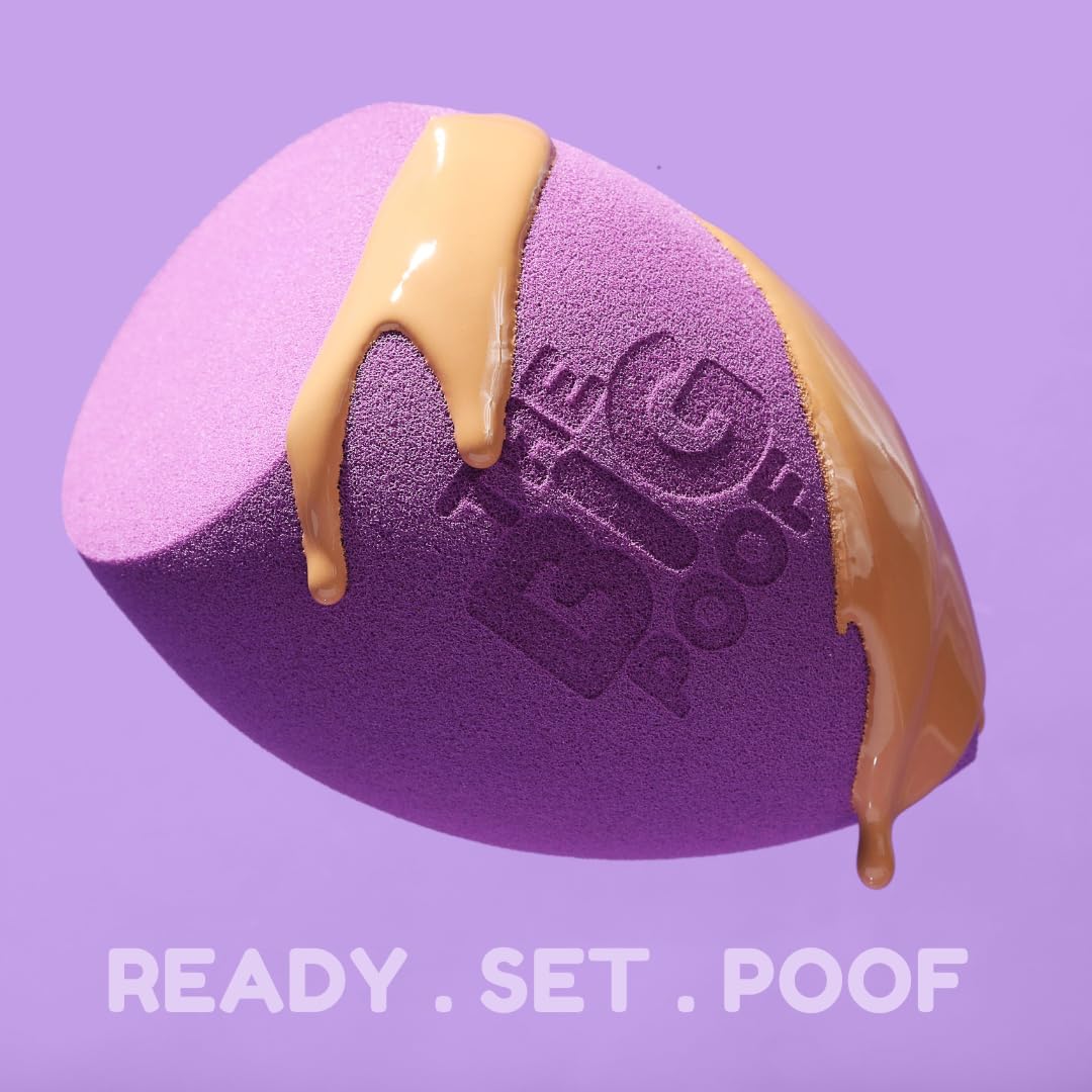 The Big Poof XL Makeup Sponge - Large Beauty Blender for Flawless Liquid Foundation, Powder, Cream Application - Professional Streak-Free Complexion Perfector, Full Coverage & Tattoo Cover-up Tool