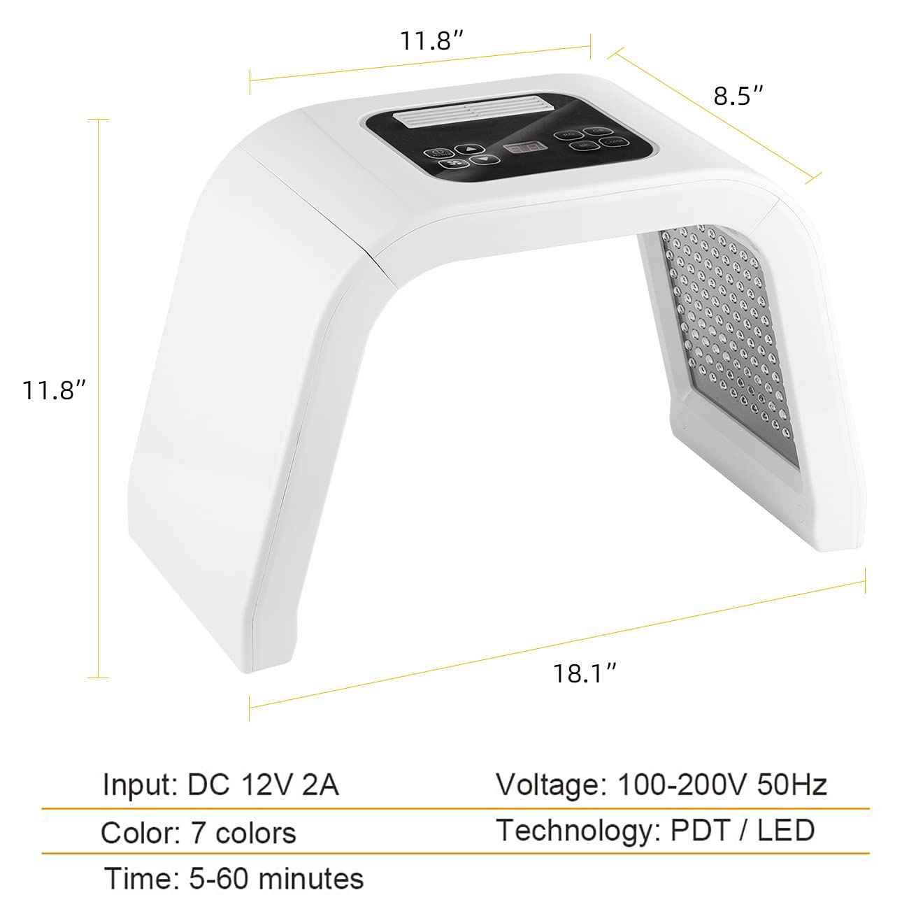 7 Color Facial Lamp, LED 7 Color Face Mask Machine, Skin Care Facial Light, Salon & SPA Beauty Equipment
