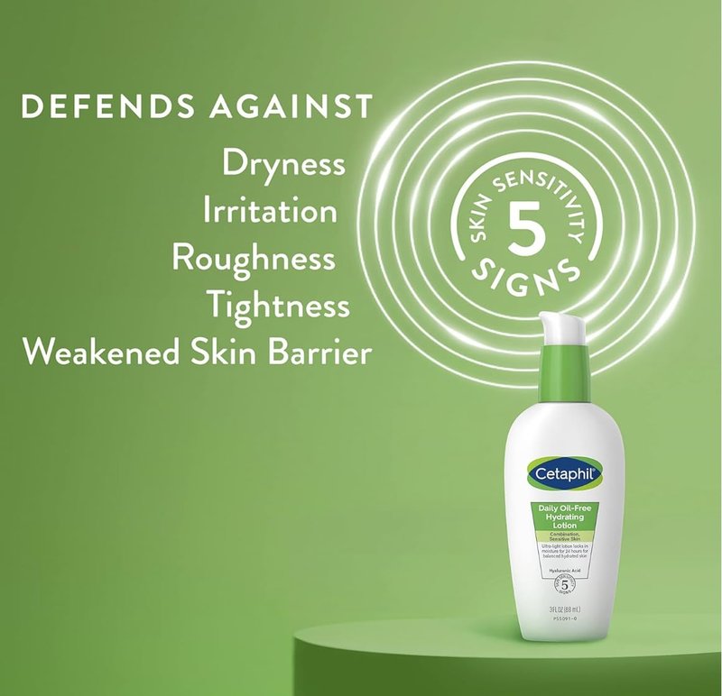 Cetaphil Bundle - Daily Facial Cleanser for Sensitive, Combination to Oily Skin NEW 20 oz and Daily Hydrating Lotion for Face, with Hyaluronic Acid, 3 oz, Mother's Day Gifts