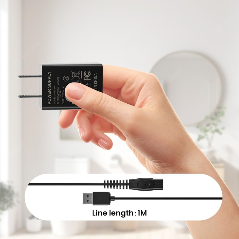 Xxszhy 5V Fast Charger Fit for Philips Norelco One Blade QP2724 QP2834 QP1324 QP4631 QP6542 QP6552 QP4530 QP1924 MG7910 MG5910 MG9510 MG9525 Fit for Phillips One Blade Trimmer Electric Shaver Razor