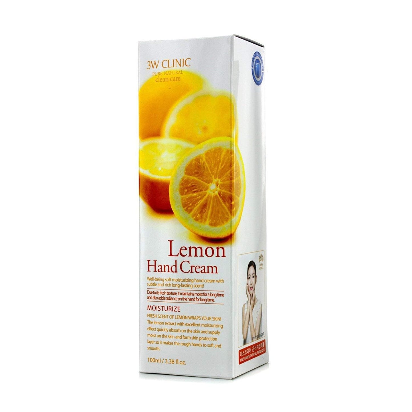 3W Clinic Hand Cream, Lemon, 3.38 Ounce