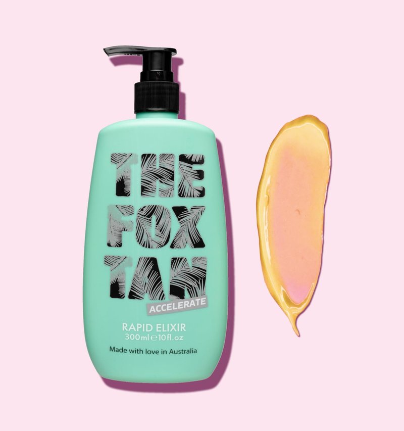 The Fox Tan Rapid Tanning Elixir, Natural Tanning Accelerator Lotion For Darker & Faster Tans, Creates Flawless Tan Skin, Vegan & Cruelty-Free, 300mL