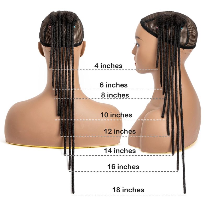 DAIXI 0.6cm and 0.4 0.8cm Options Thickness 6-18 Inch 20 Strands 100% Real Human Hair Dreadlock Extensions for Man/Women Handmade Permanent loc Extensions Bundles Can Be Dyed Bleached Curled Twisted