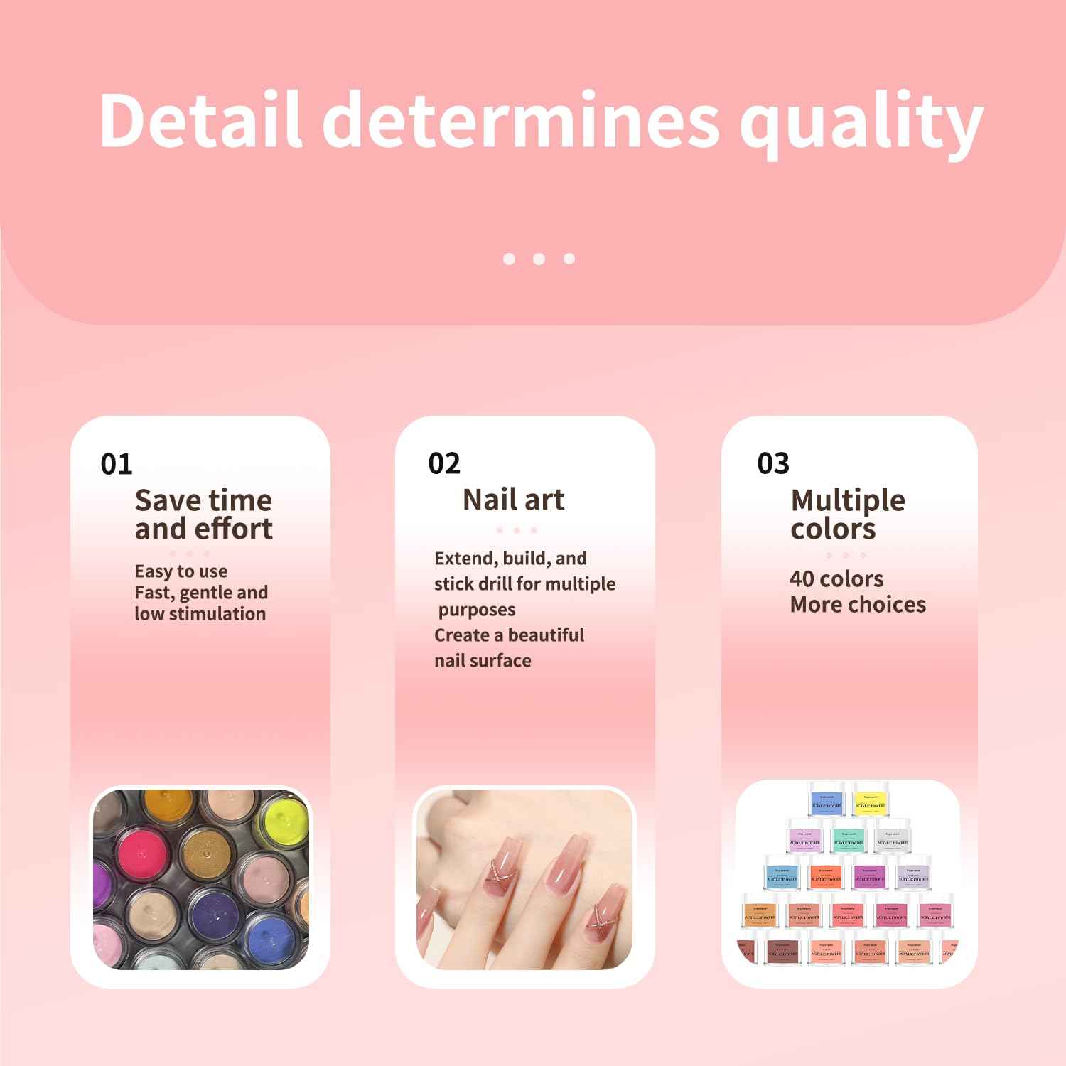 43 Colors Acrylic Nail Powder Set - Long-Lasting, Superior Adhesion for Nail Art & Crafts