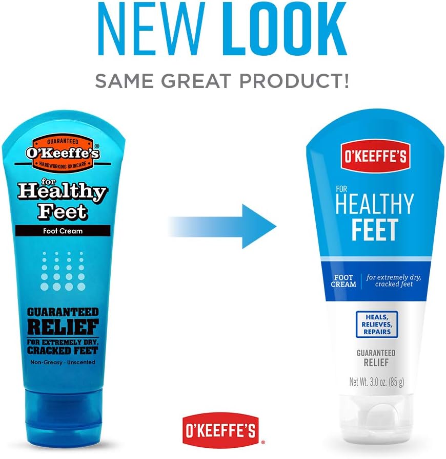 O'Keeffe's Healthy Feet Foot Cream - Moisturizing Relief for Dry Skin | 3 oz Tube (3 Pack)
