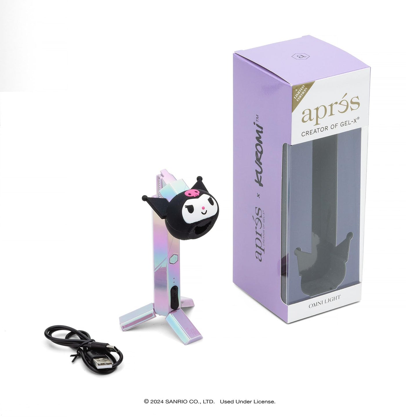 APRÉS x Kuromi™ Omni Light, Gel-X UV LED Nail Lamp, Flash Curing Wand, Handheld or Standing Cordless Nail Lamp for Gel Nails