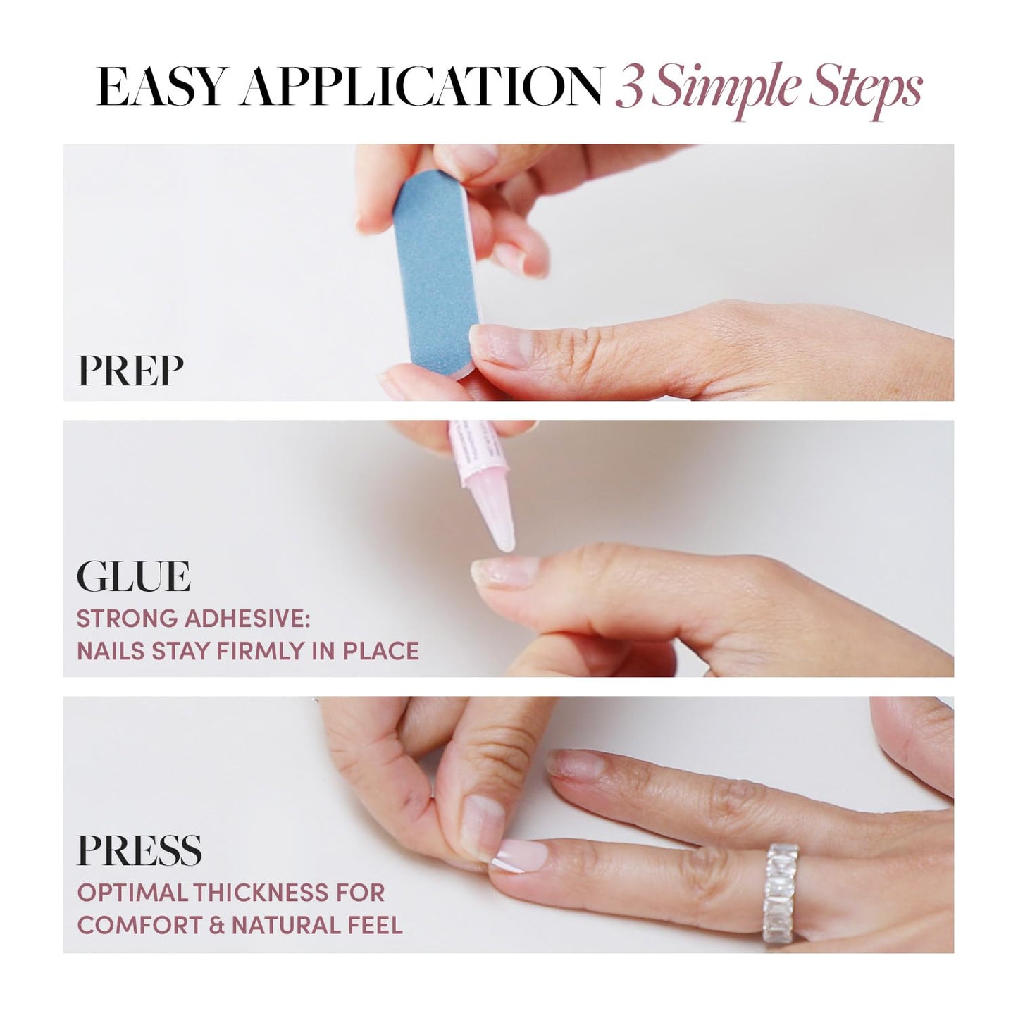 Press-On Nails Bundle - Berry Maroon & Cherry Glaze | Short Round Opaque Red False Nails
