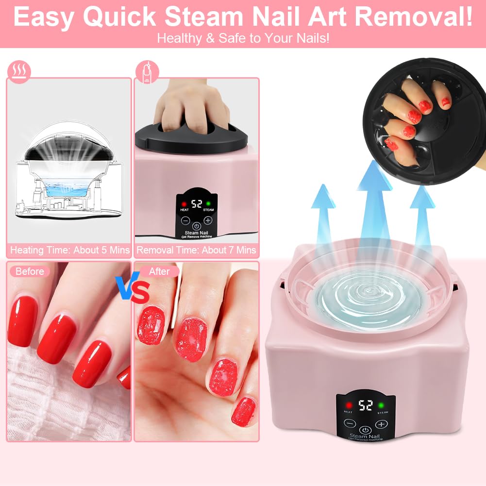 Nail Soaking Bowl & Care Kit - Electric Gel Polish Remover Steamer for Home & Salon