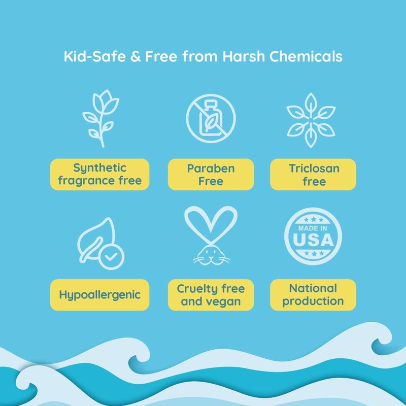 Fresh Monster Kids Swim Shampoo – Chlorine Removal Clarifying Shampoo for Swimmers – Sulfate-Free, Tear-Free, Post-Swim Hair Wash for Kids, 8.5 oz