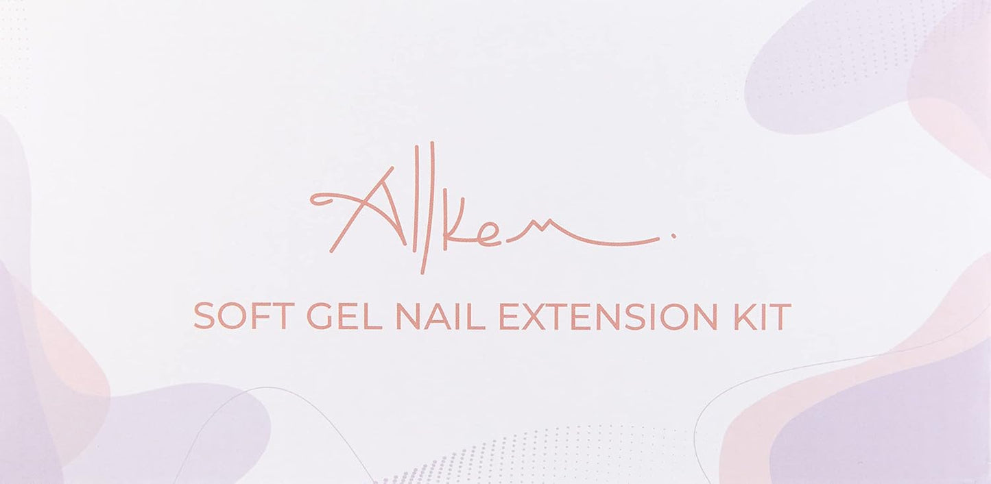 Soft Gel Nail Tips & UV Glue Gel Set - 240 Pcs Short Stiletto & Medium Square Extensions with Portable UV Light