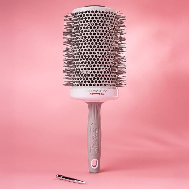 Olivia Garden Ceramic + Ion Speed XL - Extra-Long Round Thermal Hair Brush - Not Electrical - Professional Blowout Brush for Normal to Thick Hair - 4 1/4" - Diameter Barrel - CIXL-80