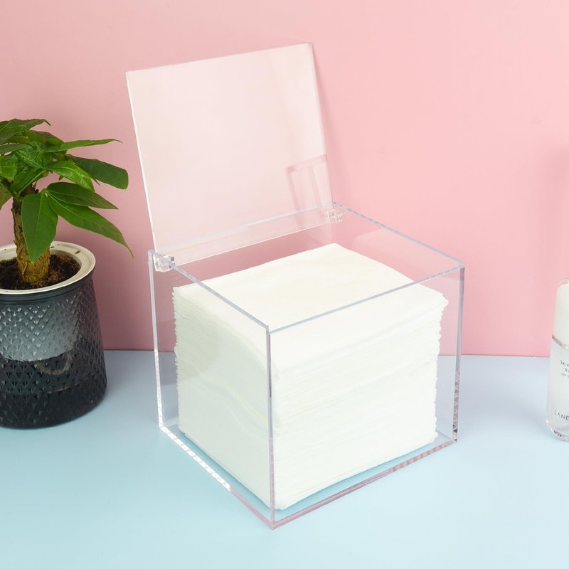 Watpot Disposable Face Towel Holder Storage Box Acrylic Facial Towels Container
