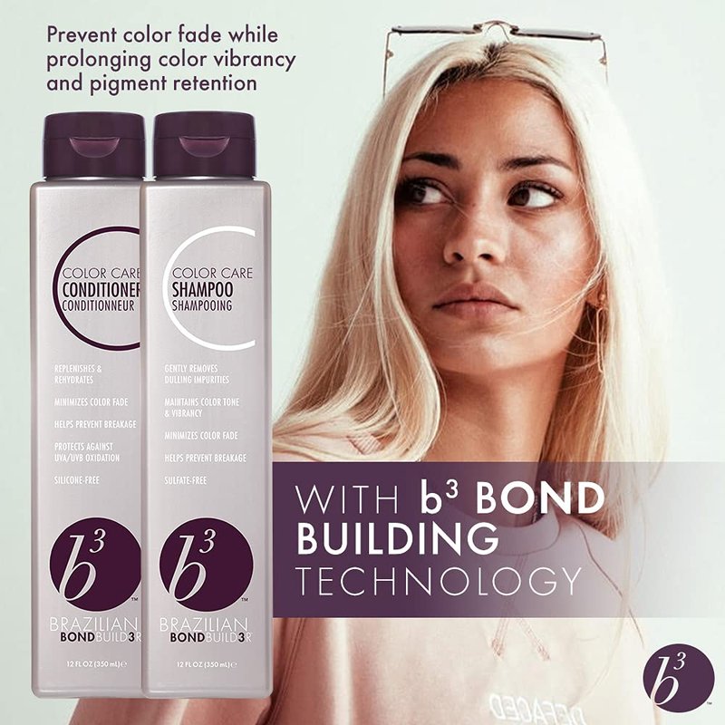 B3 Braziilian Bondbuilder Color Care Conditioner for Color Treated, Bleached and Damaged Hair; Protects Vibrancy, Repairs, Adds Moisture & Shine