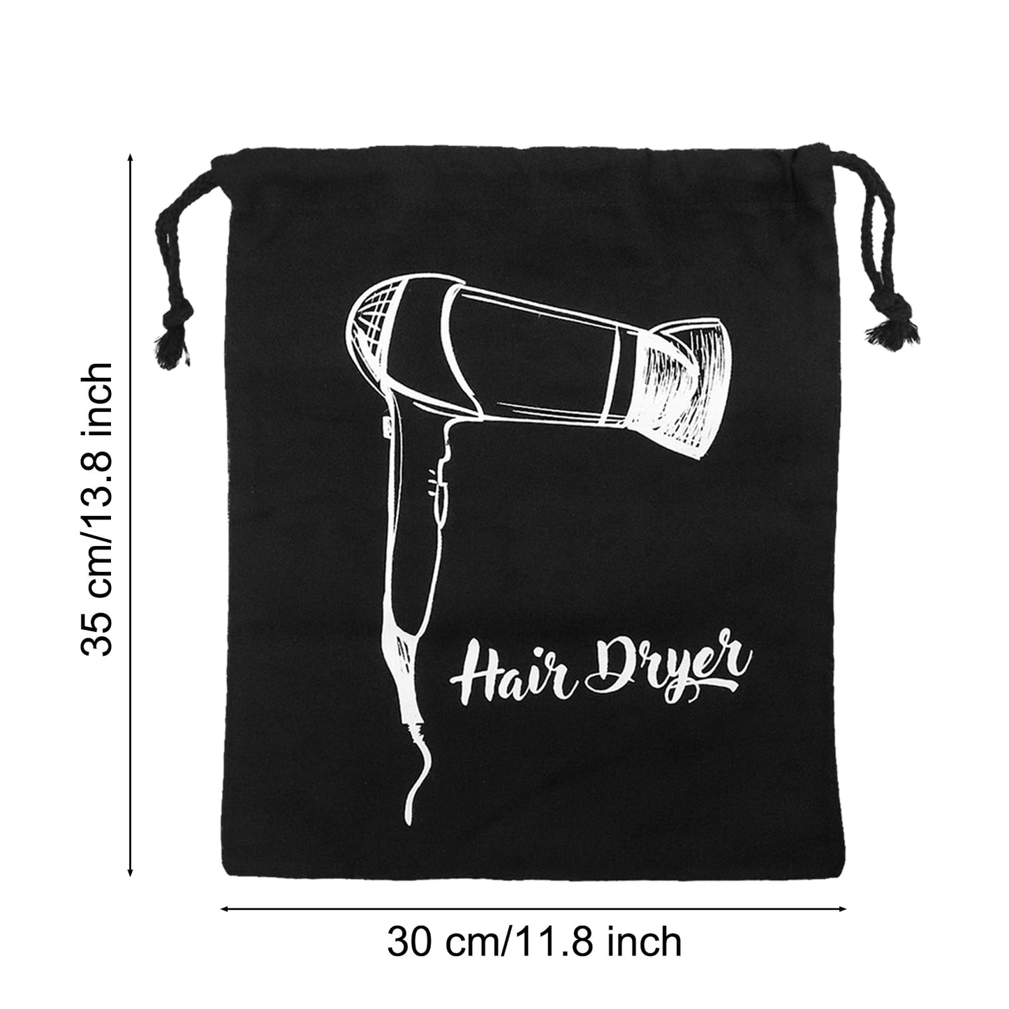 Terdey Hair Dryer Bags Bulk, Hairdryers Storage Drawstring Pouch, Blow Dryer Case Container Hairdryer and Styling Tools Accessories Bags for Hotel Home Travel Bathroom 13.7 x 11.8 in( (16 PCS Black)