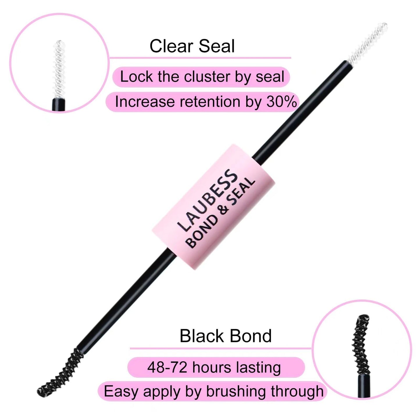 Lash Extension Kit 40D Clusters With Bond, Seal, Remover, Tweezers, Brush - DIY Individual Eyelashes Waterproof Set (40D-0.07D-9-16Mix)
