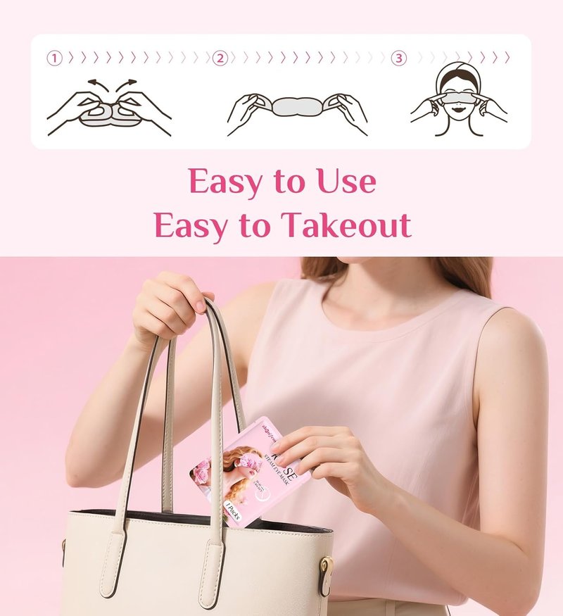 Heated Eye Mask - 18 Packs Rose Warm Compress for Dry Eyes, Puffiness & Stress Relief | Spa Relaxation Gift for Women