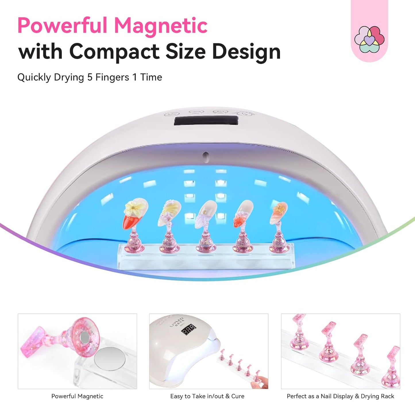 20-Color Saviland Poly Gel Nail Extension Kit - Bright Rainbow Nail Art Set with Magnetic Holder