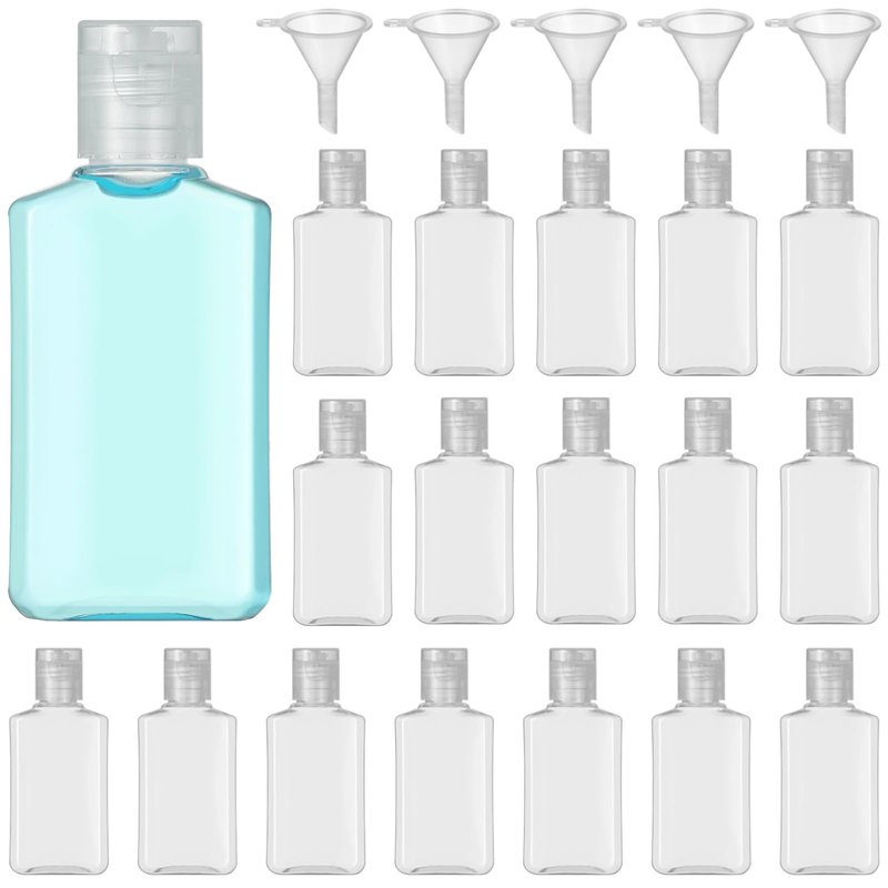 60 Pieces 2 oz Plastic Bottles Clear Travel Bottles with Flip Cap Portable Empty Hand Sanitizer Bottles, Refillable Containers for Travel Business Trip for Shower Gel, Face Creams, Body Lotions