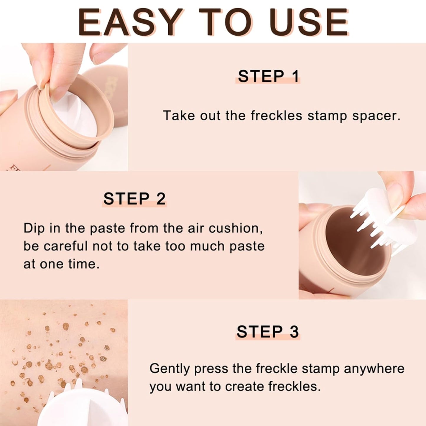 Liquid Freckle Pen - Long Lasting Waterproof Fake Freckles Stamp | Natural Sunkissed Makeup, 01 Saddle Brown
