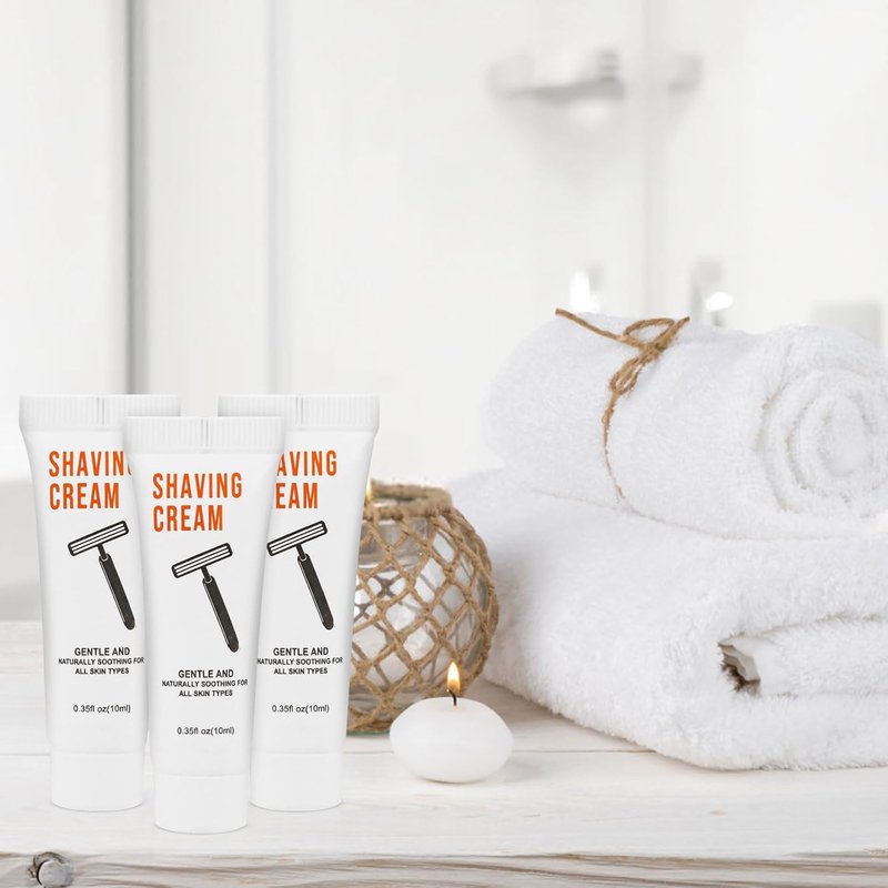 Shaving Cream Bulk | 200 Travel-Sized 10ml Disposable Packs - Jasmine Scent for Hotels & Homeless Services