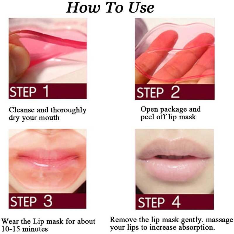 Felico Lip Mask Patches,30PCS Collagen Crystal Pink Care Gel Pads,Moisturizing Anti-Wrinkle Anti-Aging Firm Hydrate Lips,Remove Dead Skin Fine Lines Moisture Essence Make Your Dry Lip Attractive Sexy