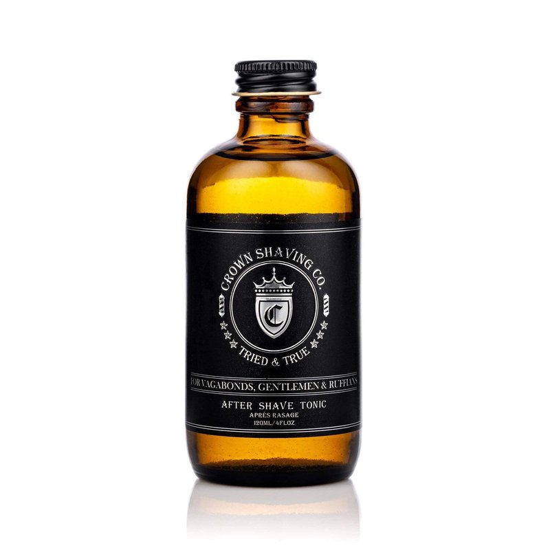 Mens After Shave Tonic 120ml - Crown Shaving Co After Shave Tonic - Authentic Barbershop Scent with Notes of Tobacco, Leather, Bay Rum and Talc