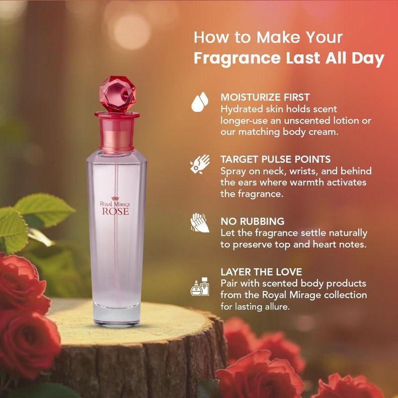 Royal Mirage Sandalwood Eau de Toilette for Women - Premium Woody Floral Perfume 100ml with Jasmine & Vanilla - Long-Lasting Feminine Fragrance Spray - Sustainable Luxury EDT Made in USA