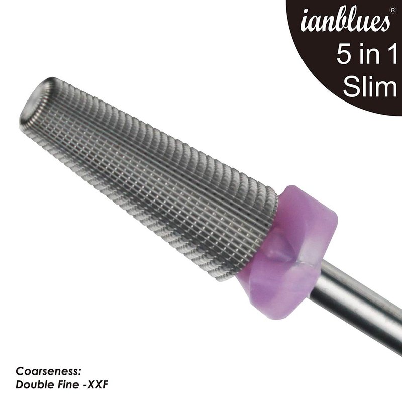 ianblues Multi-function Nail Drill 5 in 1, Slim Barrel Edition for Electric Manicure Machine, Both for Left & Right Hand People, Fast Remove Acrylic Nails or Hard Gel Nails (Double Fine -2XF)