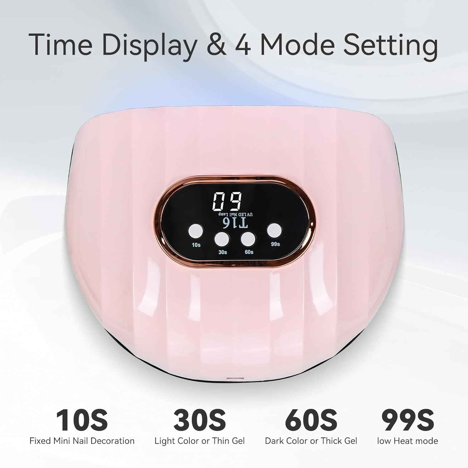 54W UV LED Nail Lamp - Quick-Dry Nail Polish Dryer with 4 Timer Settings for Gel Nails & DIY Nail Art