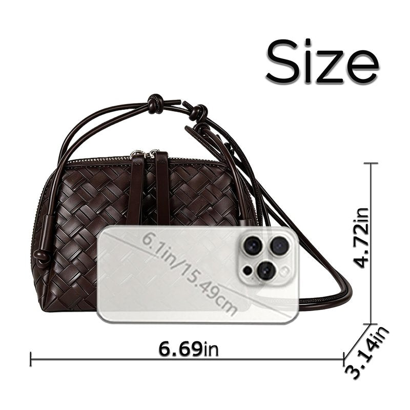 JYG Woven Crossbody Bags for Women PU Leather Handwoven Shoulder Bag Mini Satchel Purses with Adjustable Strap 2026
